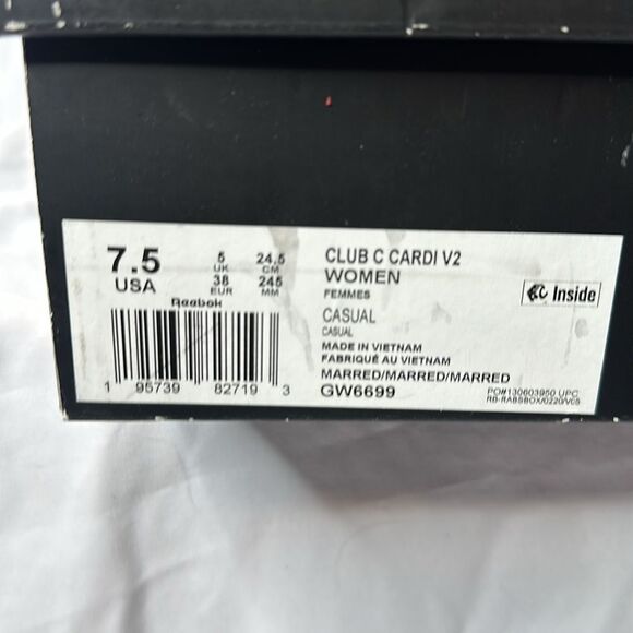 Size 7.5w - Reebok Cardi B x Club C V2 Mars Red W - Picture 8 of 8